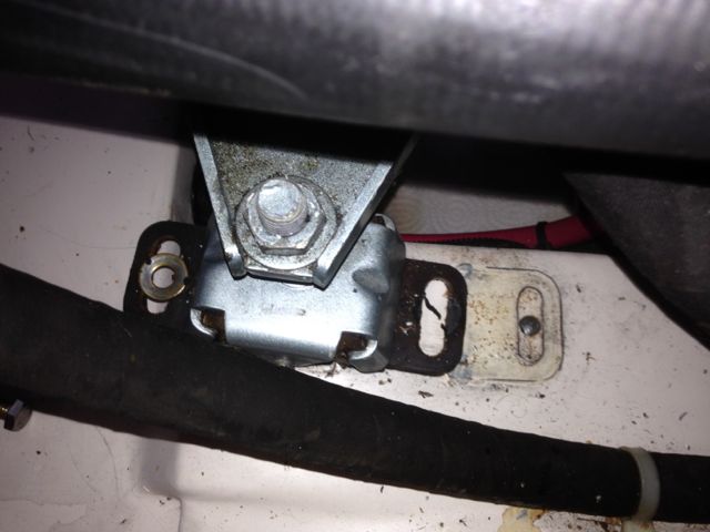 Engine mount removed and slid forwards
